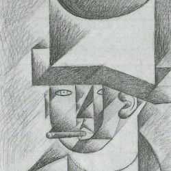 Head of a man with cigar by Juan Gris